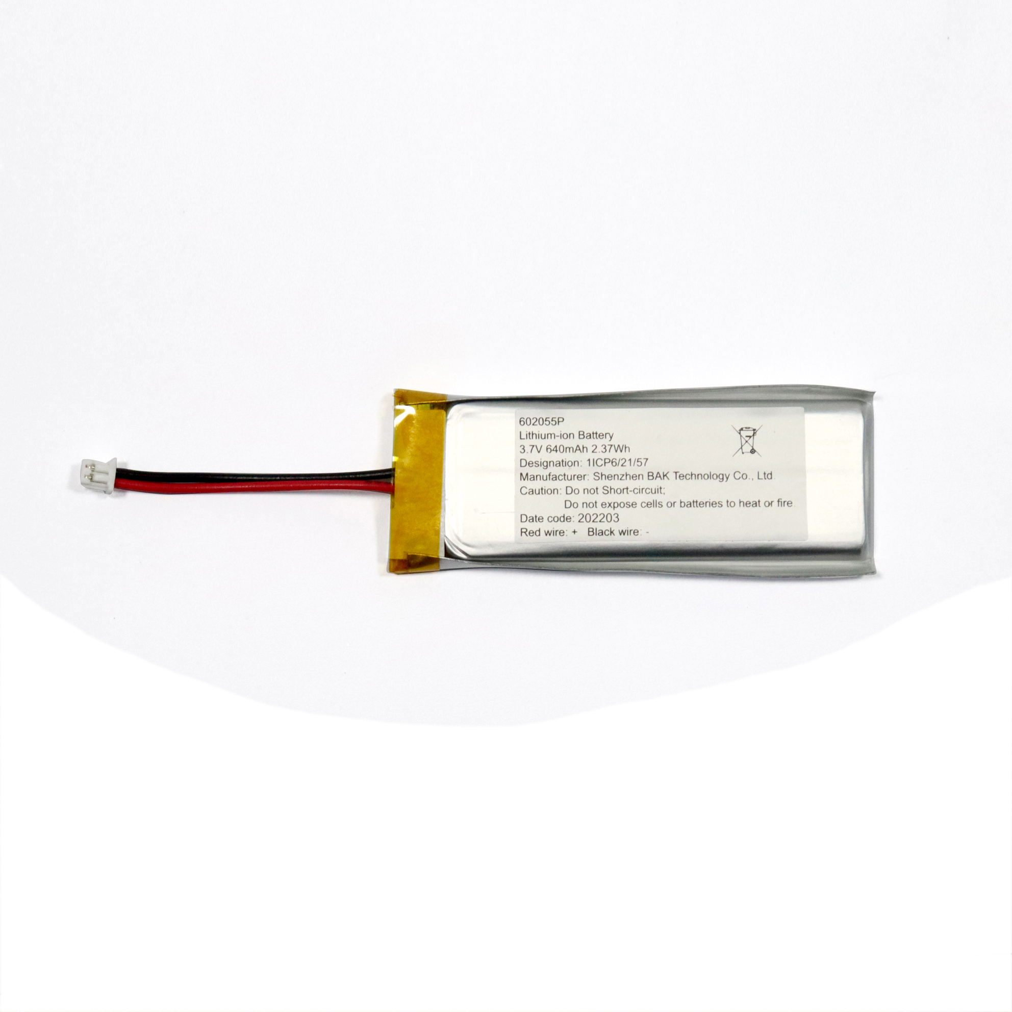 Batería de polímero de litio 3.7V 640mAh para dispositivo Bluetooth 